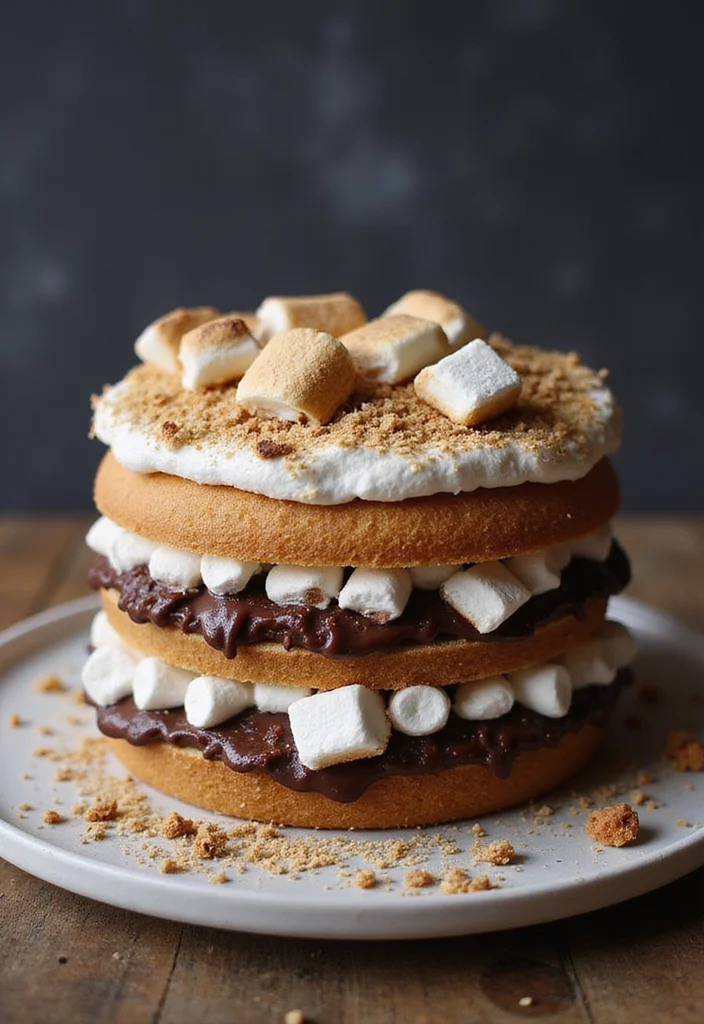 10 Adorable Bento Cake Ideas for Your Best Friend That They'll Love! - 10. S'mores Cake