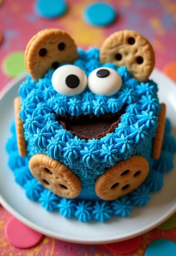 10 Adorable Bento Cake Ideas for Your Best Friend That They'll Love! - 7. Cookie Monster Cake