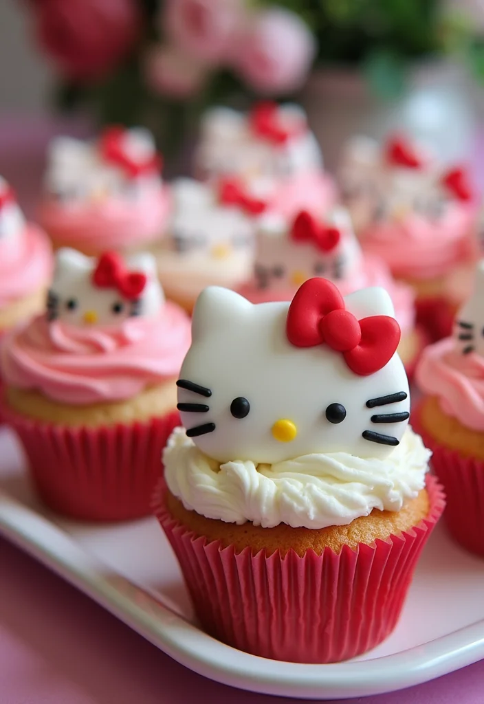 10 Adorable Hello Kitty Cake Ideas That Will Make Your Party Purr-fect! - 2. Hello Kitty Cupcakes