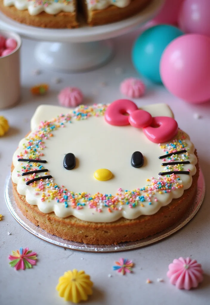 10 Adorable Hello Kitty Cake Ideas That Will Make Your Party Purr-fect! - 5. Hello Kitty Cookie Cake