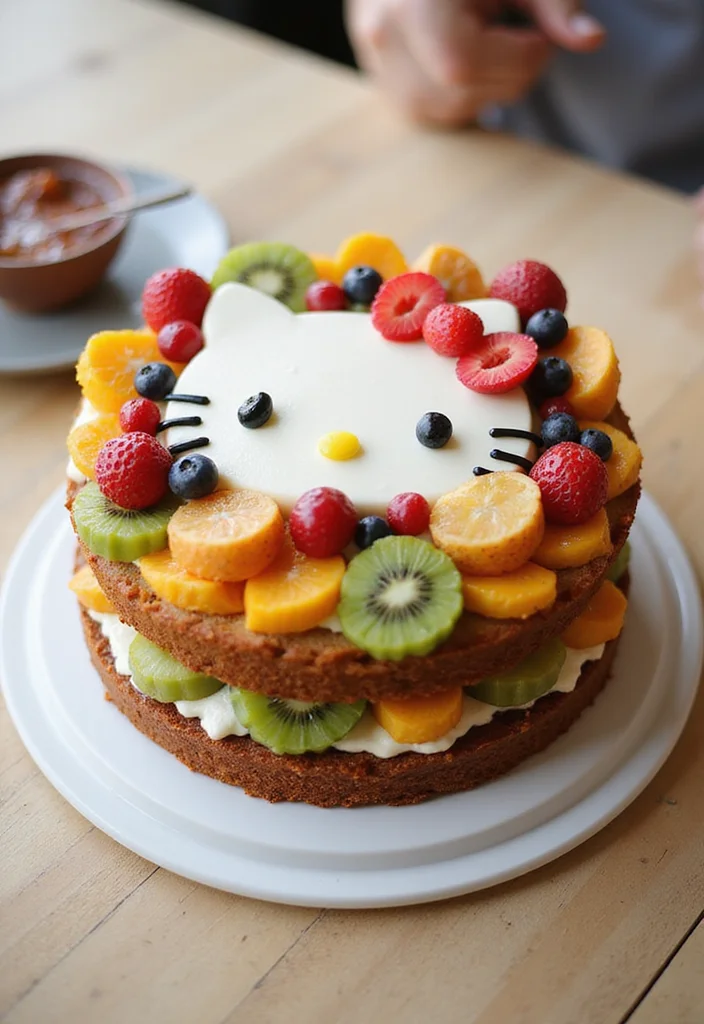 10 Adorable Hello Kitty Cake Ideas That Will Make Your Party Purr-fect! - 8. Hello Kitty Fruit Cake