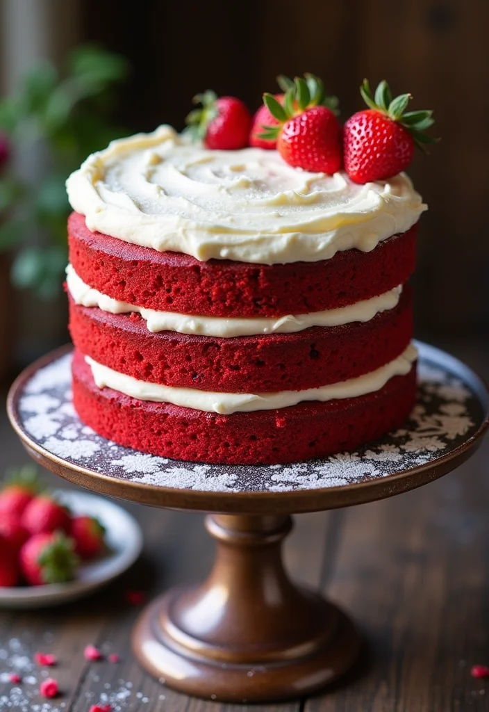 10 Irresistible Grandpa Cake Recipes That Will Take You Back in Time! - 7. Red Velvet Cake with Cream Cheese Frosting