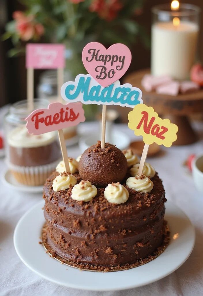 10 Stunning Truffle Cake Decoration Ideas That Will Blow Your Guests Away! - 10. Personalized Toppers