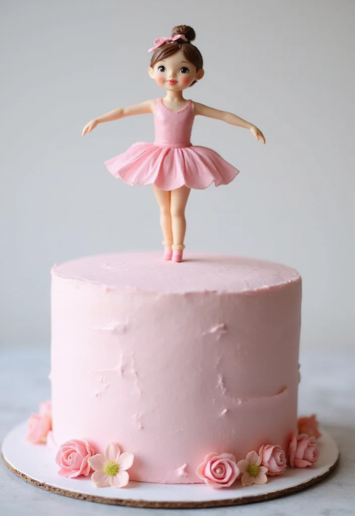 10 Unique Ballerina Cake Ideas That Will Impress Everyone at Your Next Celebration! - 2. Ballerina on a Cake Topper