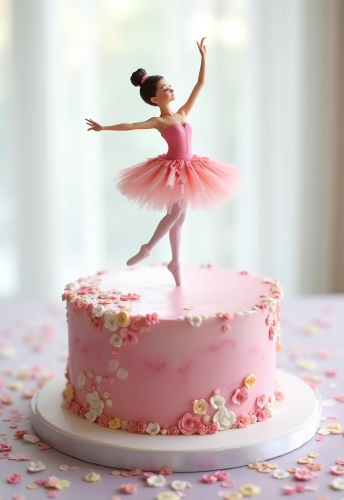 10 Unique Ballerina Cake Ideas That Will Impress Everyone at Your Next Celebration! - 4. Watercolor Ballerina Cake