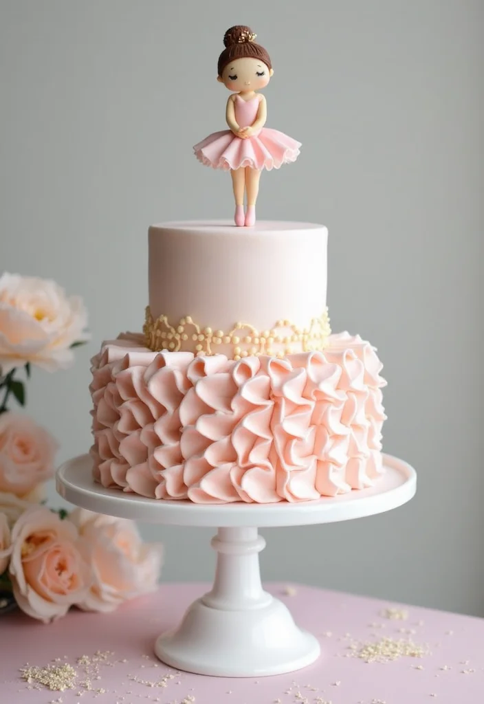 10 Unique Ballerina Cake Ideas That Will Impress Everyone at Your Next Celebration! - 8. Ballerina 2-Tier Cake