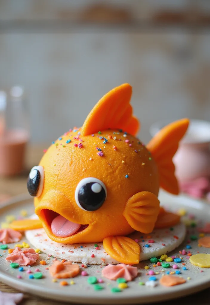 11 Cute Fish Birthday Cake Ideas That Your Child Will Love! - 1. Whimsical Goldfish Cake
