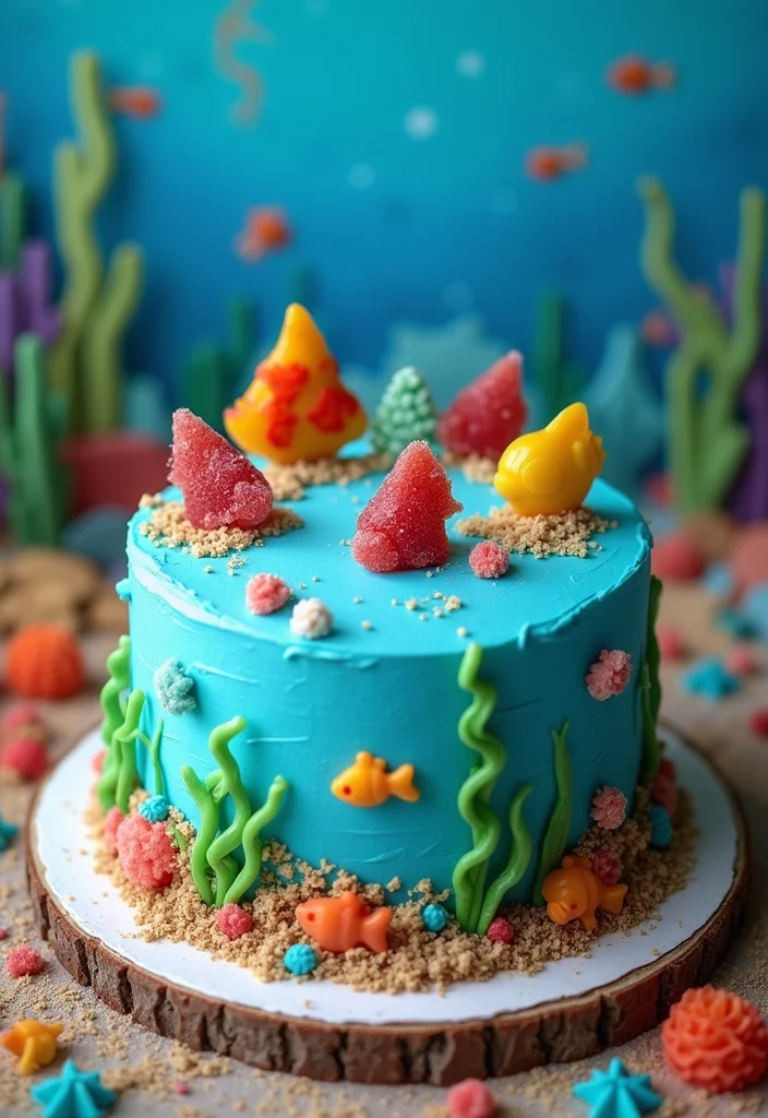 11 Cute Fish Birthday Cake Ideas That Your Child Will Love! - 2. Underwater Scene Cake