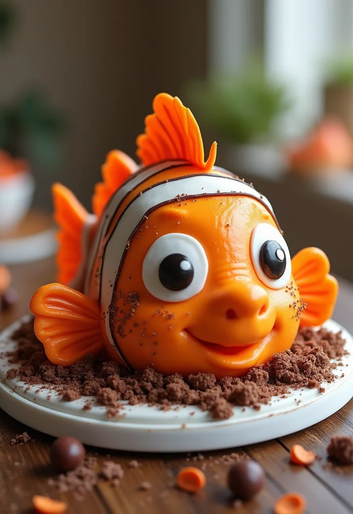11 Cute Fish Birthday Cake Ideas That Your Child Will Love! - 3. Cute Clownfish Cake