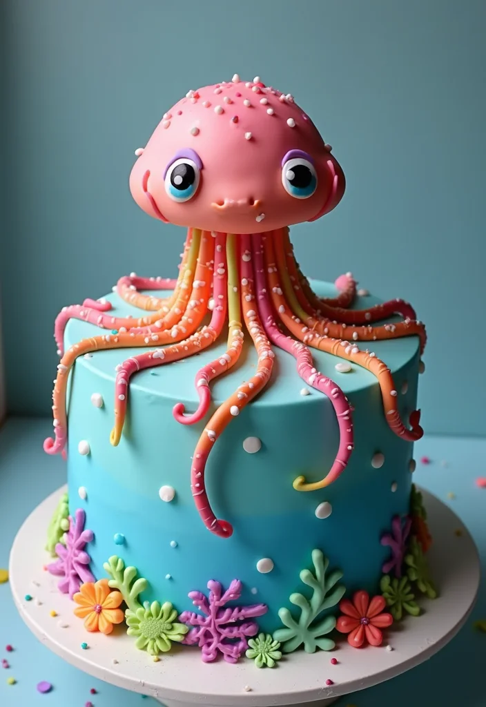 11 Cute Fish Birthday Cake Ideas That Your Child Will Love! - 4. Jellyfish Cake