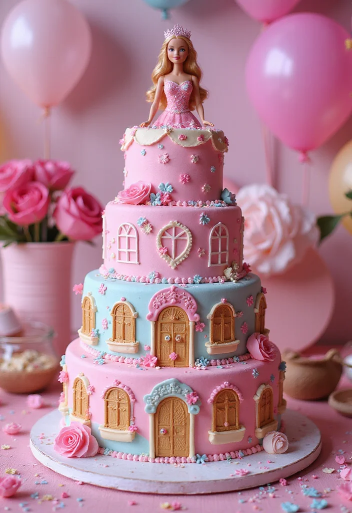 12 Barbie Cake Birthday Ideas That Will Make Your Celebration Extra Special! - 1. Dreamhouse Delight Cake