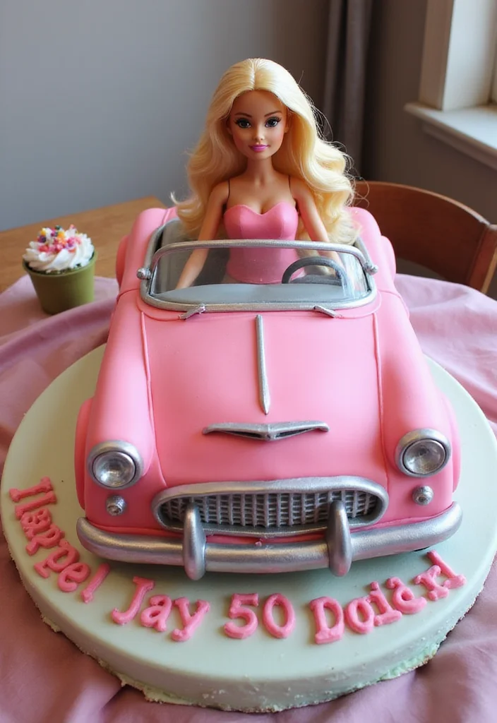 12 Barbie Cake Birthday Ideas That Will Make Your Celebration Extra Special! - 3. Barbie Dream Car Cake