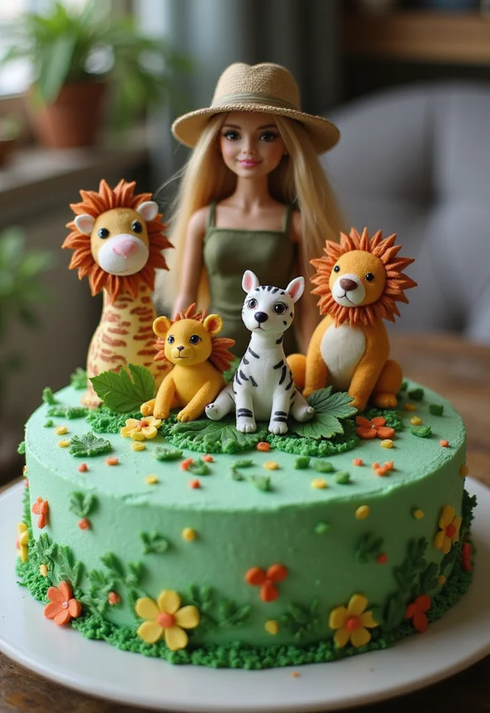 12 Barbie Cake Birthday Ideas That Will Make Your Celebration Extra Special! - 5. Barbie's Adventure Jungle Cake