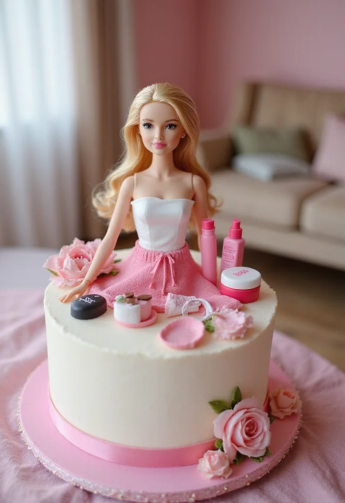 12 Barbie Cake Birthday Ideas That Will Make Your Celebration Extra Special! - 7. Barbie Spa Day Cake