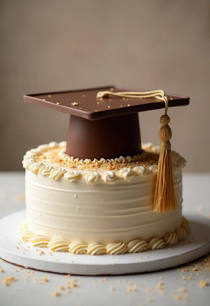 12 Budget-Friendly Graduation Cake Ideas That Are Shockingly Simple! - 1. Simple Graduation Cap Cake