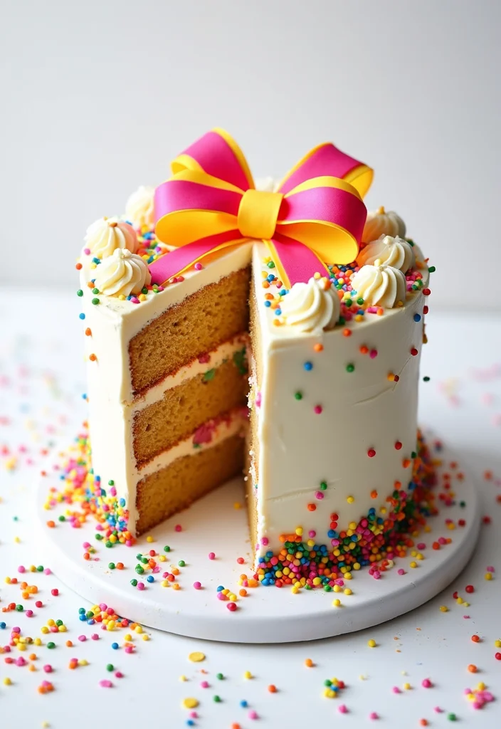 12 Budget-Friendly Graduation Cake Ideas That Are Shockingly Simple! - 12. Colorful Ribbon Cake