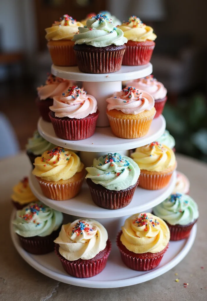 12 Budget-Friendly Graduation Cake Ideas That Are Shockingly Simple! - 4. Cupcake Tower of Graduation