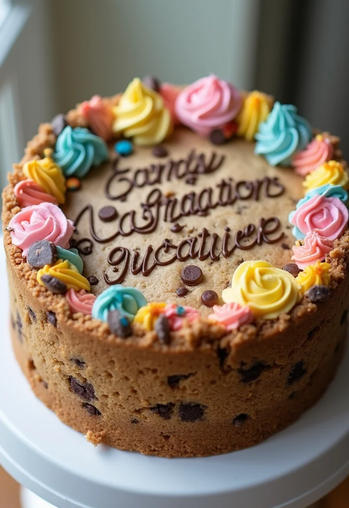 12 Budget-Friendly Graduation Cake Ideas That Are Shockingly Simple! - 5. Chocolate Chip Cookie Cake