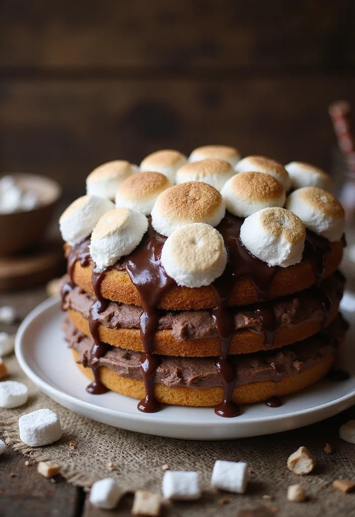 12 Easy DIY Resignation Cake Recipes That Will Make Your Farewell Unforgettable! - 7. S'mores Send-Off Cake