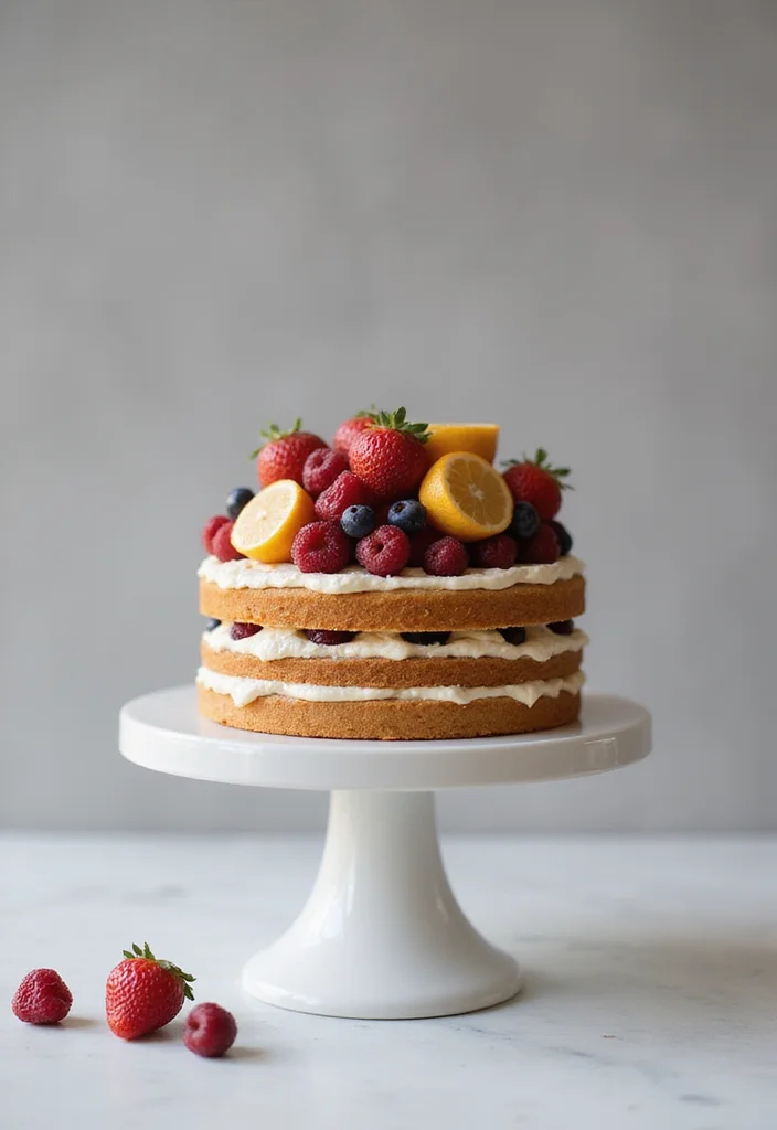 12 Minimalist Cake Ideas That Prove Less is More in Aesthetics! - 3. Naked Cake with Seasonal Fruits