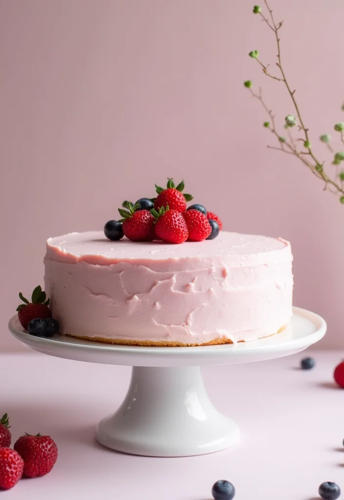 12 Minimalist Cake Ideas That Prove Less is More in Aesthetics! - 9. Berry Chiffon Cake