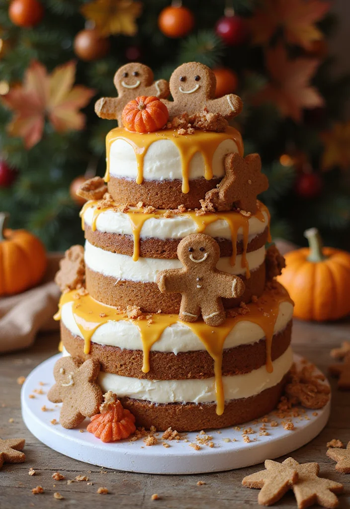 13 Gorgeous Burnt Orange Wedding Cakes Perfect for Fall Weddings (Don't Miss #8!) - 10. Gingerbread Wedding Cake