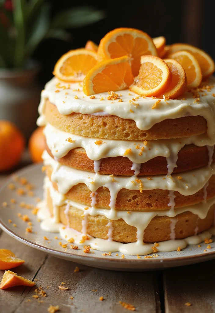 13 Gorgeous Burnt Orange Wedding Cakes Perfect for Fall Weddings (Don't Miss #8!) - 12. Tangerine Layer Cake
