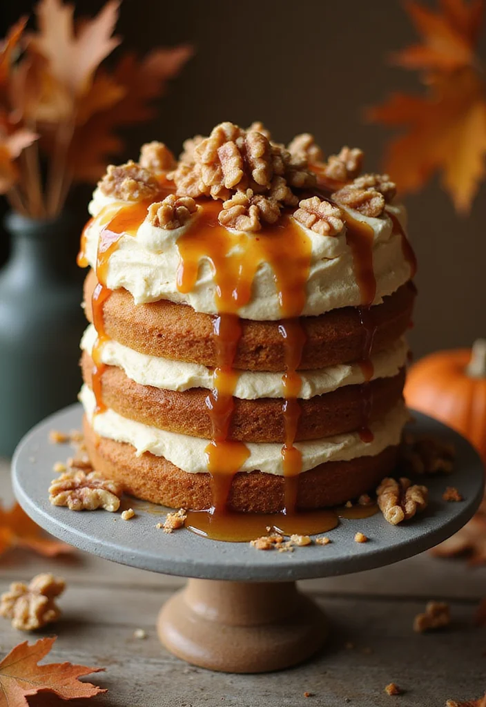 13 Gorgeous Burnt Orange Wedding Cakes Perfect for Fall Weddings (Don't Miss #8!) - 13. Maple Walnut Cake
