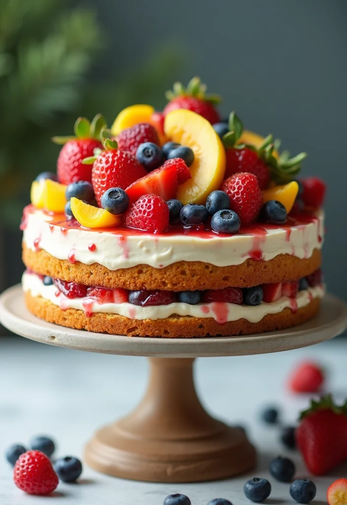 14 Creative Farewell Cakes for Coworkers That Will Leave a Lasting Impression! - 11. The Fresh Fruit Cake