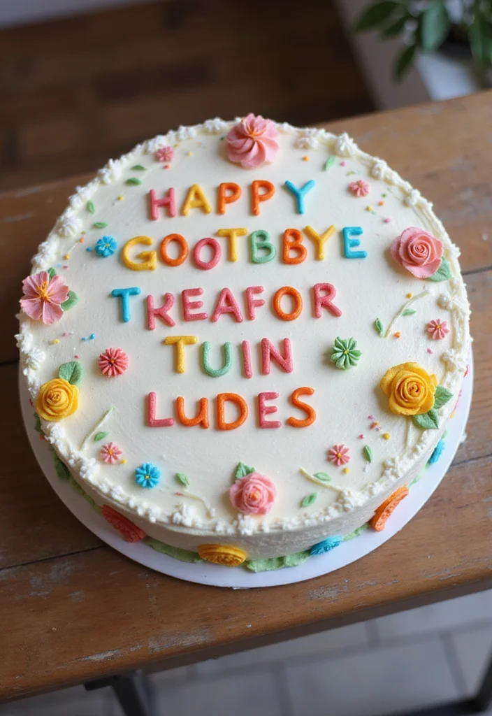 14 Creative Farewell Cakes for Coworkers That Will Leave a Lasting Impression! - 2. The Goodbye Message Cake