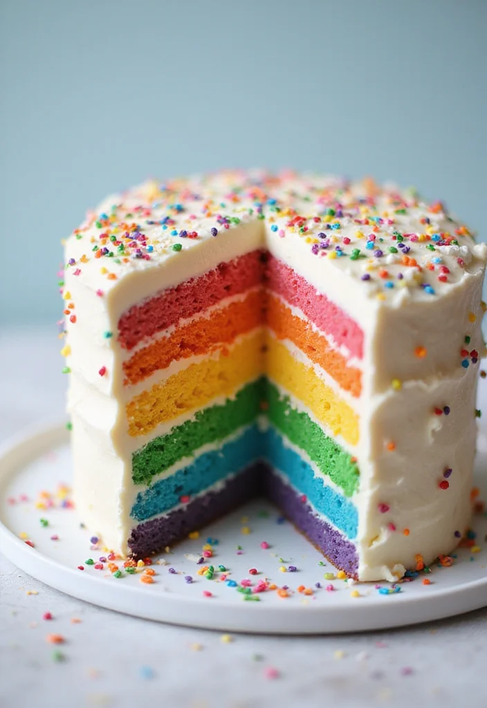 14 Creative Farewell Cakes for Coworkers That Will Leave a Lasting Impression! - 7. The Rainbow Farewell Cake