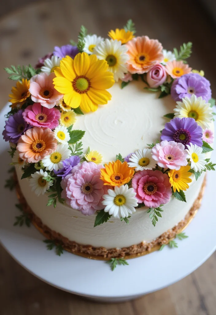 14 Creative Farewell Cakes for Coworkers That Will Leave a Lasting Impression! - 9. The Floral Farewell Cake