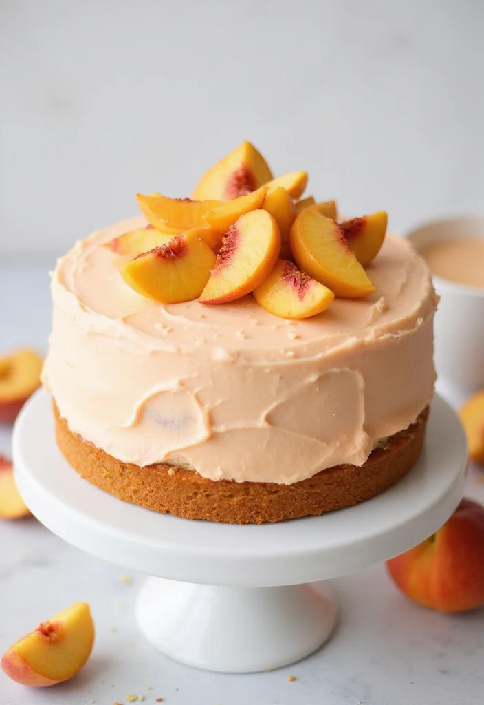 14 Mixologist-Approved Drink Cakes You Can Make at Home (Get Ready for #2!) - 6. Peach Bellini Cake