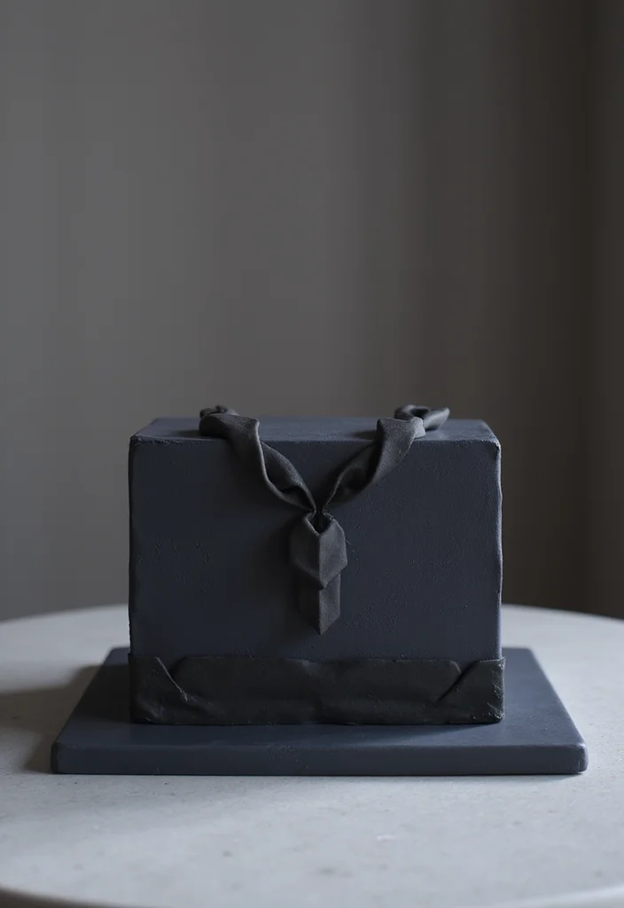 14 Square Cake Designs with Fondant That Will Blow Your Mind (#9 Is a Must-See!) - 11. Masculine Minimalism