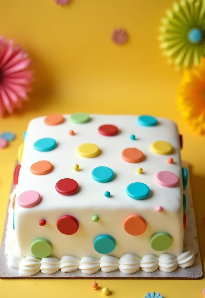 14 Square Cake Designs with Fondant That Will Blow Your Mind (#9 Is a Must-See!) - 12. Playful Polka Dots
