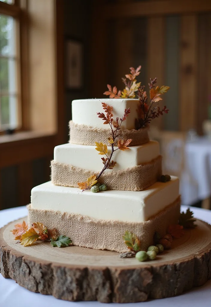 14 Square Cake Designs with Fondant That Will Blow Your Mind (#9 Is a Must-See!) - 3. Rustic Charm