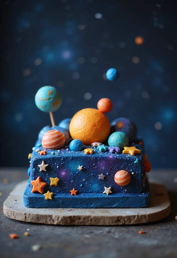 14 Square Cake Designs with Fondant That Will Blow Your Mind (#9 Is a Must-See!) - 9. Galactic Dream