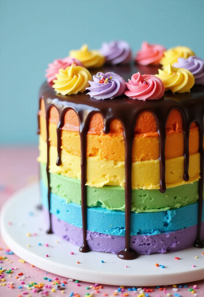 15 Colorful Wedding Cakes That Are Works of Art (Wait Until You See #7!) - 1. Rainbow Drip Cake