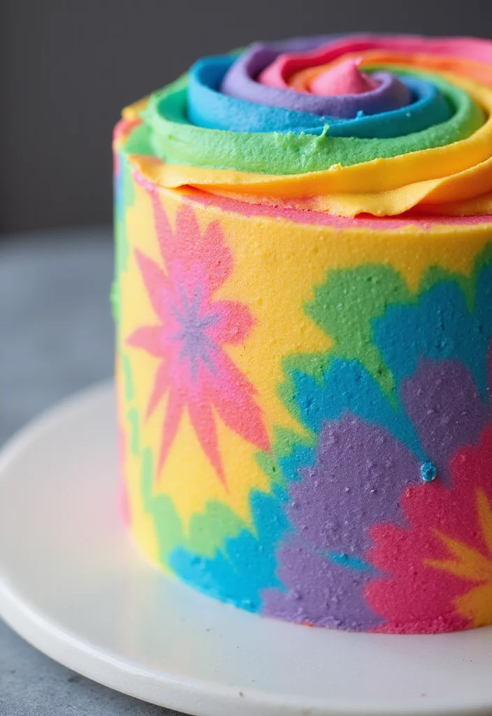 15 Colorful Wedding Cakes That Are Works of Art (Wait Until You See #7!) - 10. Tie-Dye Cake