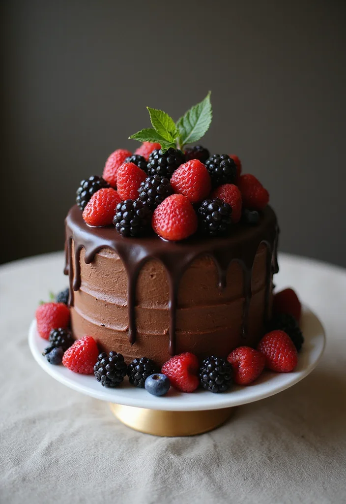 15 Colorful Wedding Cakes That Are Works of Art (Wait Until You See #7!) - 12. Chocolate and Berry Bliss Cake