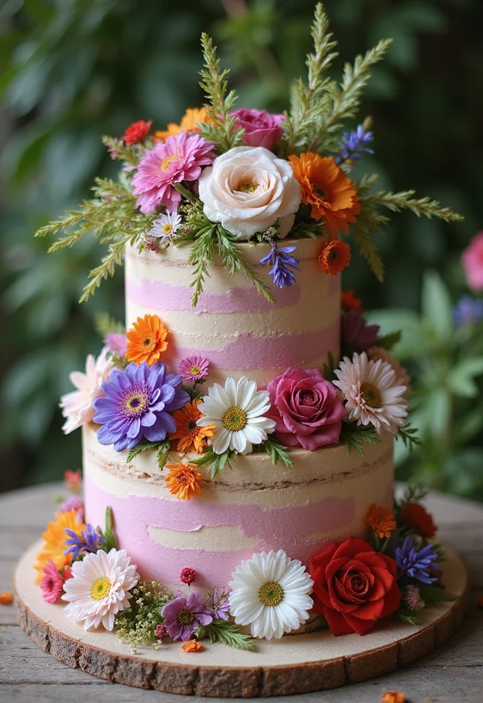 15 Colorful Wedding Cakes That Are Works of Art (Wait Until You See #7!) - 2. Floral Fantasy Cake