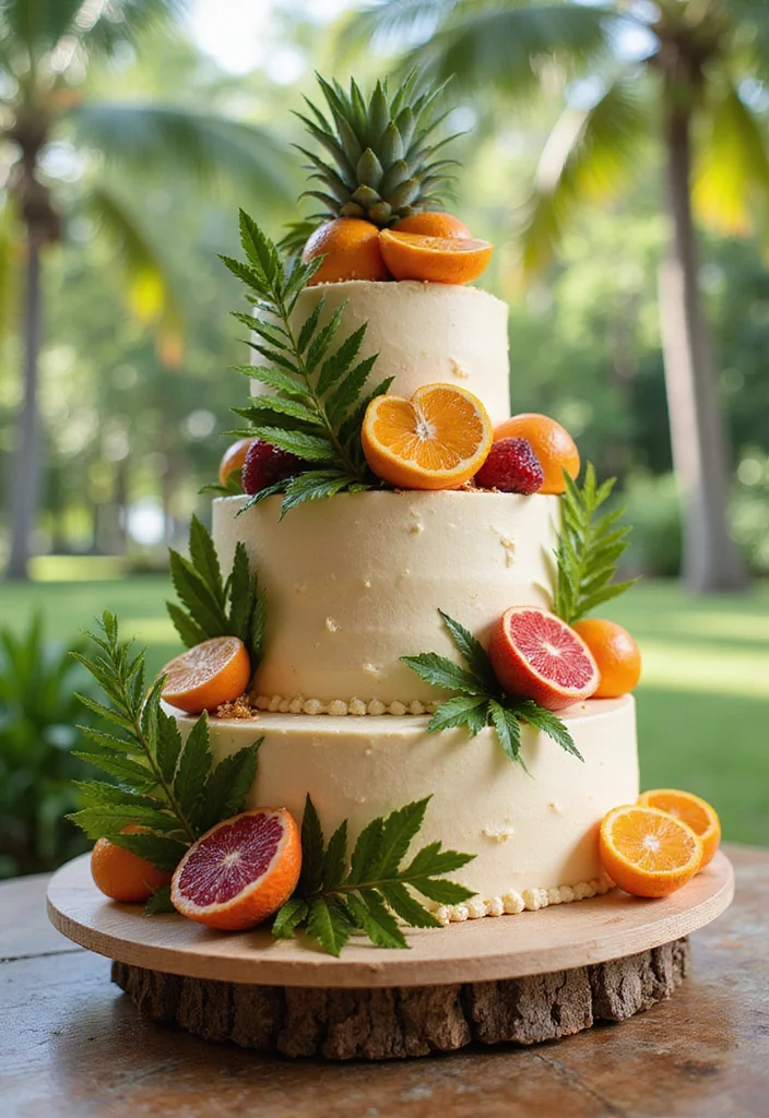 15 Colorful Wedding Cakes That Are Works of Art (Wait Until You See #7!) - 5. Tropical Paradise Cake