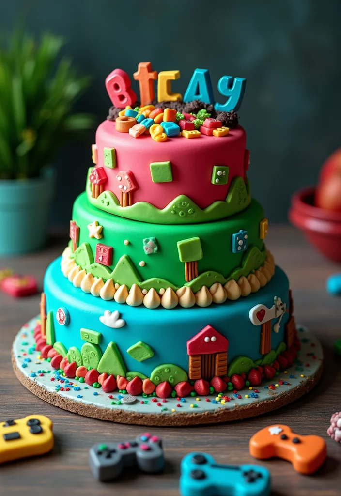 15 Geeky Coding Cake Ideas That Will Have Your Friends Asking for Seconds! - 2. Pixelated Gaming Cake