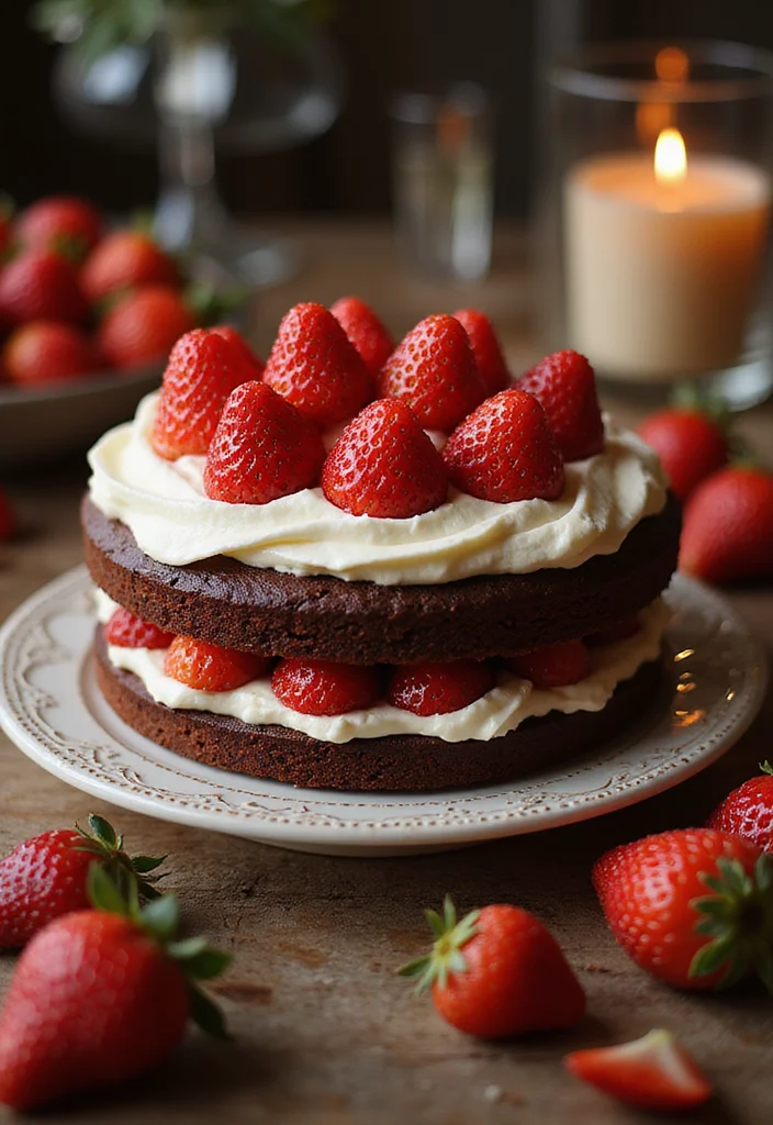 15 Irresistibly Romantic Valentine Day Cake Recipes That'll Melt Your Heart! 💖 - 10. Chocolate Strawberry Cake