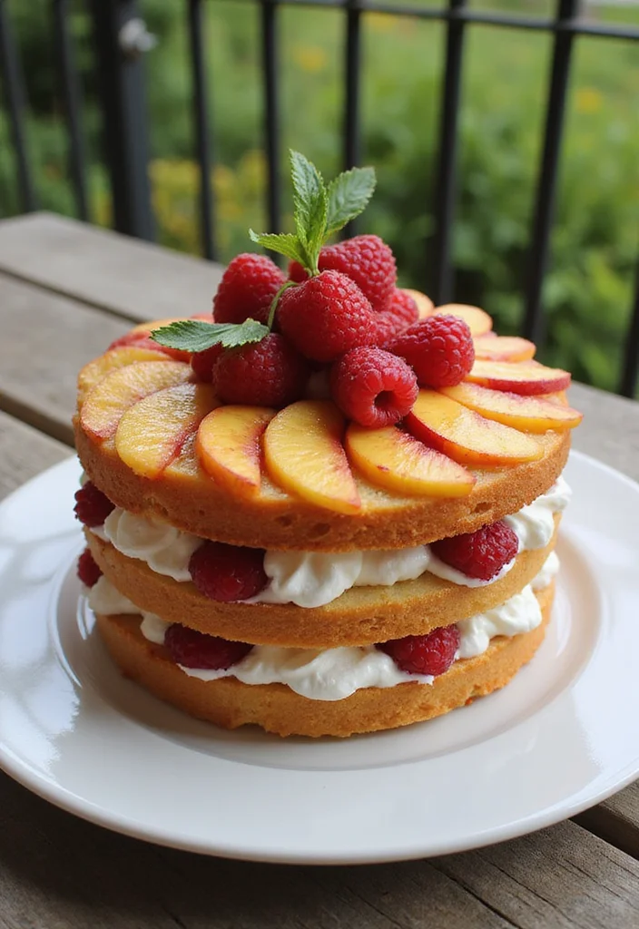 15 Irresistibly Romantic Valentine Day Cake Recipes That'll Melt Your Heart! 💖 - 11. Peach Melba Cake