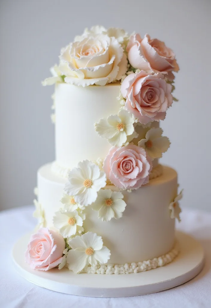 15 Stunning Elegant Birthday Cakes That Are Perfect for Any Celebration! - 3. Floral Fondant Fantasy
