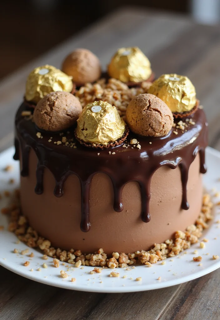 15 Stunning Elegant Birthday Cakes That Are Perfect for Any Celebration! - 9. Nutty Ferrero Rocher Cake