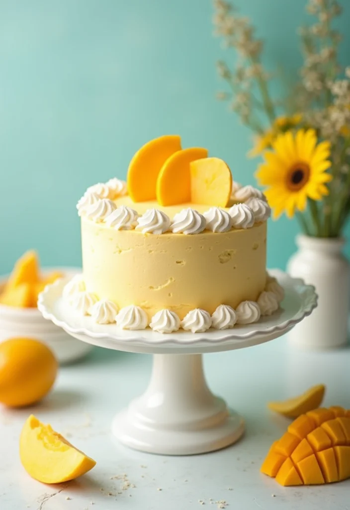 16 Fresh Mango Cake Decoration Ideas Perfect for Summer Gatherings! - 10. Mango Chiffon Cake