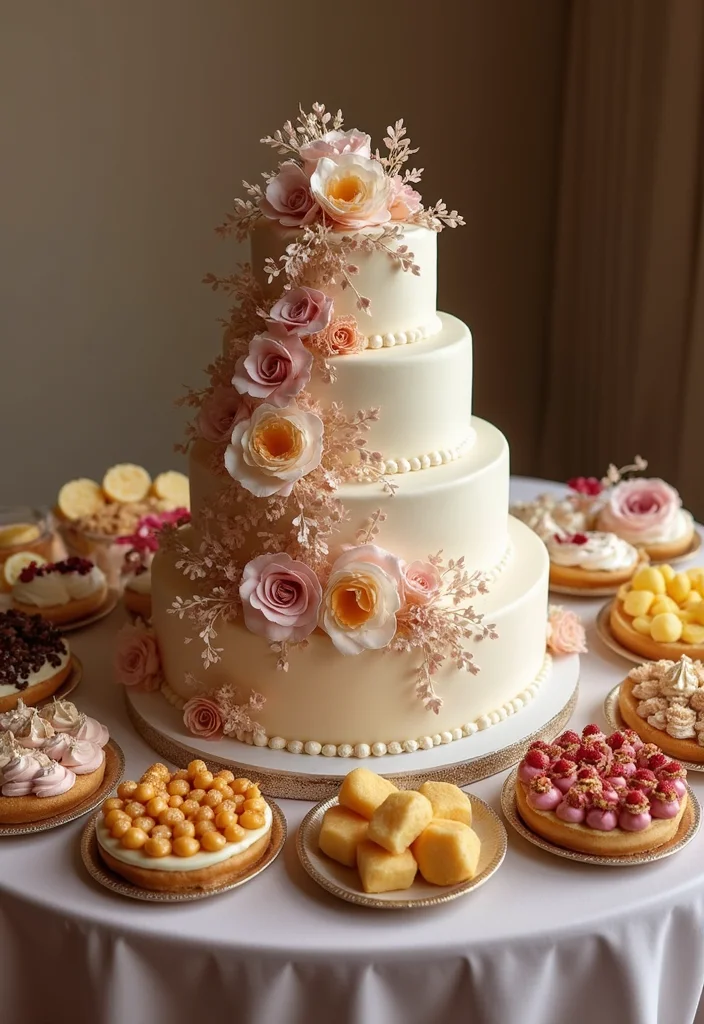 18 Engaged Cake Ideas That Are So Unique, You'll Want One for Every Occasion! - 8. Dessert Table Cake