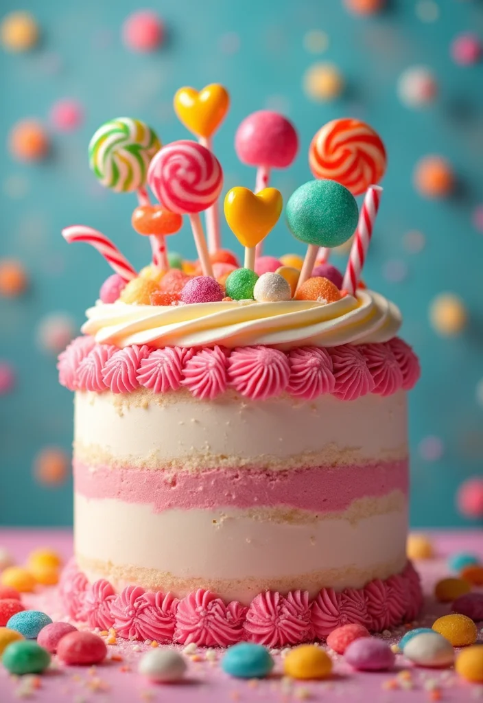 18 Stunning Bebefinn Cake Ideas Perfect for a Dreamy Baby Shower! - 11. Sweet Candy Land Cake